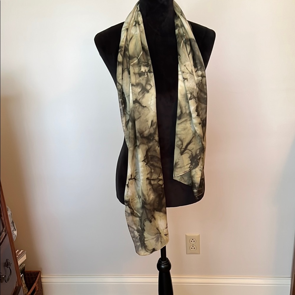 Elegant Silk Hand Dyed Marble Scarf